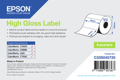 Epson labels C33S045720