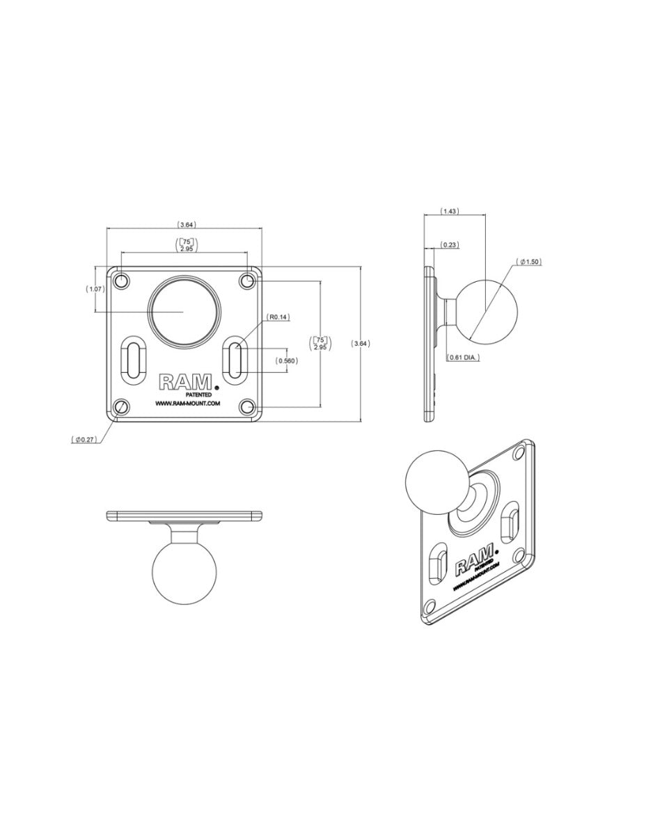 RAM Mounts base (size: C) RAM-2461U