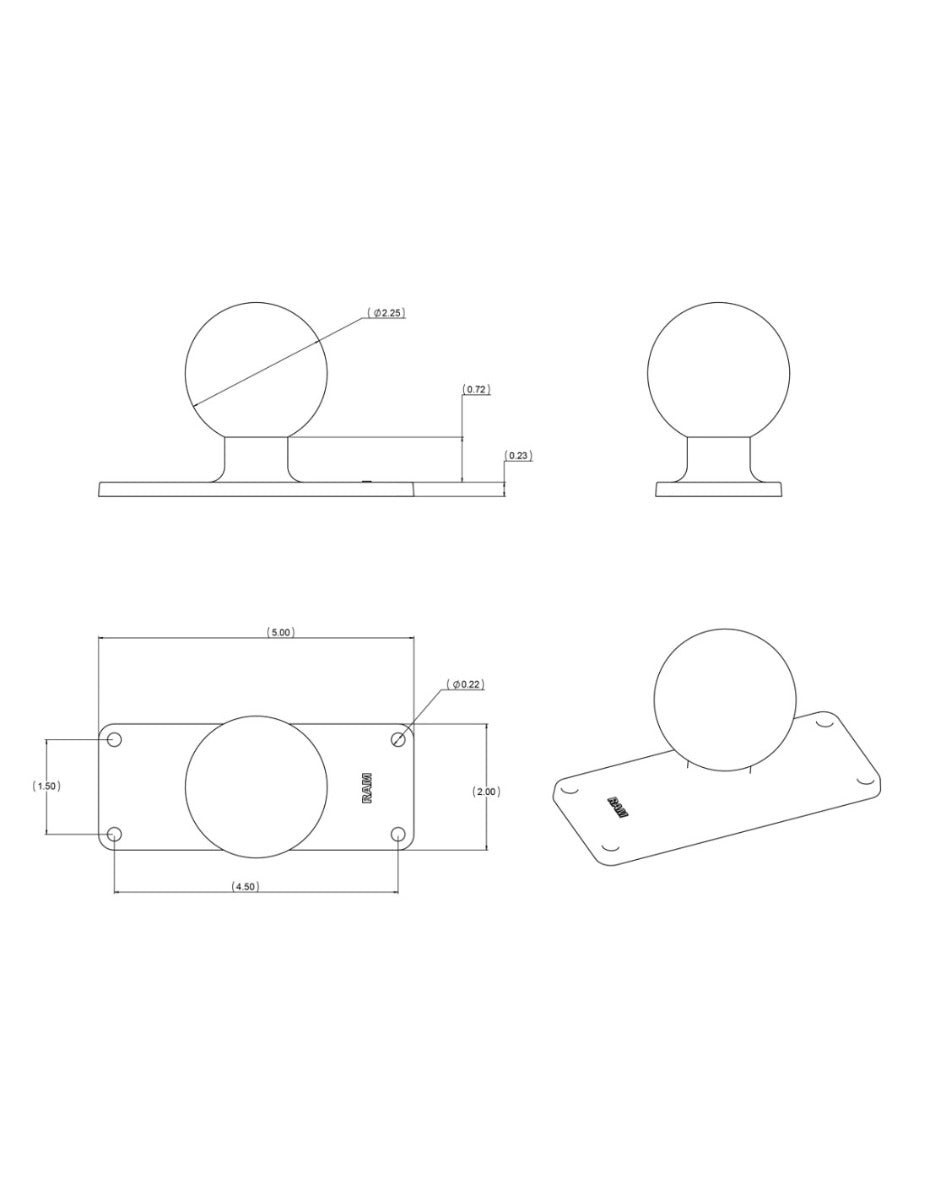 RAM Mounts base (size: D) RAM-D-202U-25
