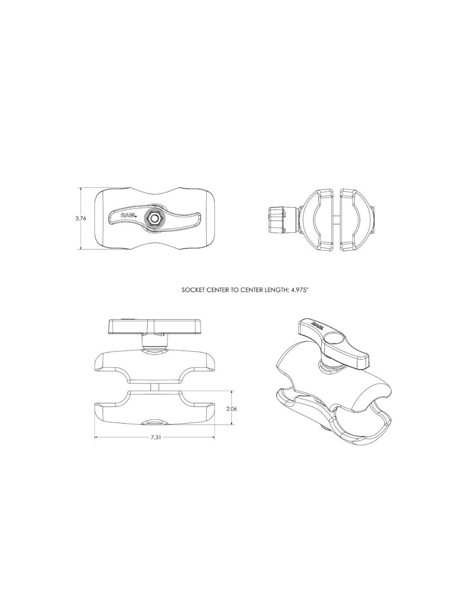 RAM Mounts Socket Arms (size: E) RAM-E-201U-D